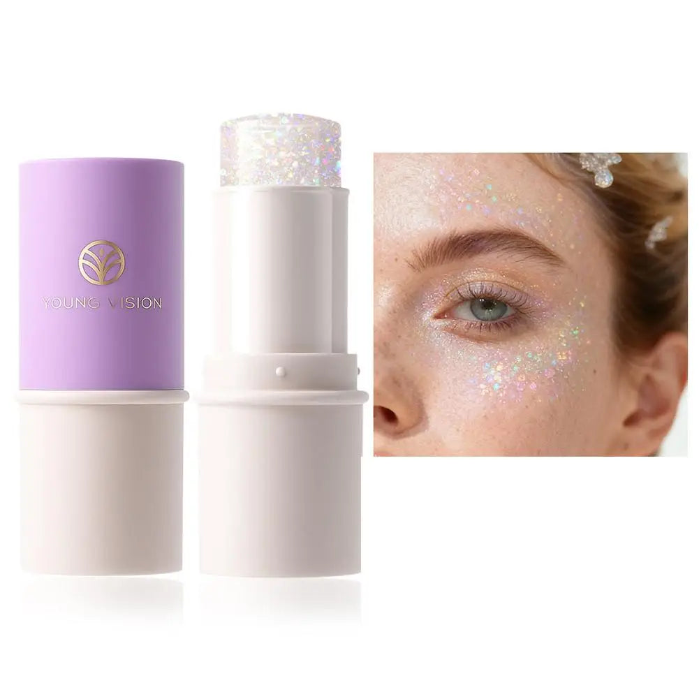 Holographic Sequins Body Glitter Stick,Face Hair Glitter Makeup, Festival Concert Rave Face Paint,Mermaid Sequins Glitter Makeup Oasis Select 01 white