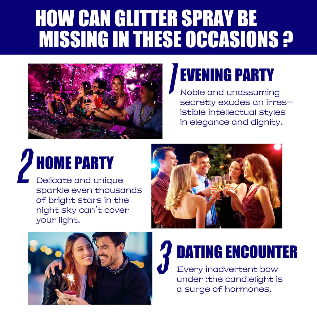 Highlighter Powder Spray Diamond Quick-Drying Waterproof Longlasting Brightening Face Hair Clothes High Gloss Body Glitter Spray Oasis Select