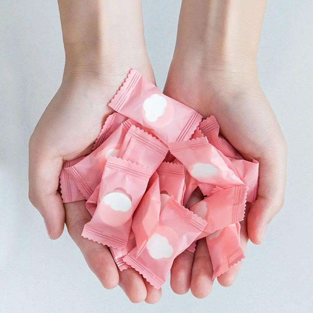 50Pcs Compressed Towel Tablets,Individually Wrapped Mini Portable Towels ,Disposable Face Washcloths for Travel,Gym,Home,Outdoor Oasis Select