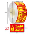 250pcs/roll,Fragile warning label, English copperplate sticker, anti-removal fragile warning label, red warning label Oasis Select A