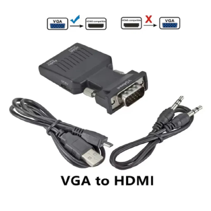HDMI-compatible Female To VGA Male Converter VGA to HDMI Female Adapter For PC Laptop to HDTV Projector Video Audio Converter Oasis Select VGA to HDMI