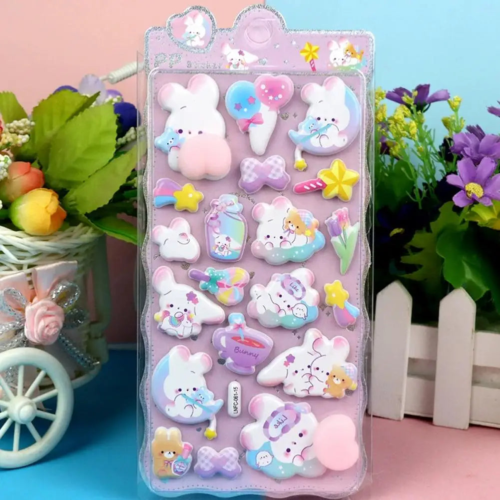 3D Cute Animal Butt Stickers, Stress Relief Puffy Squishy Sticker for DIY Scrapbook Guitar Phone Case Laptop Decal Oasis Select