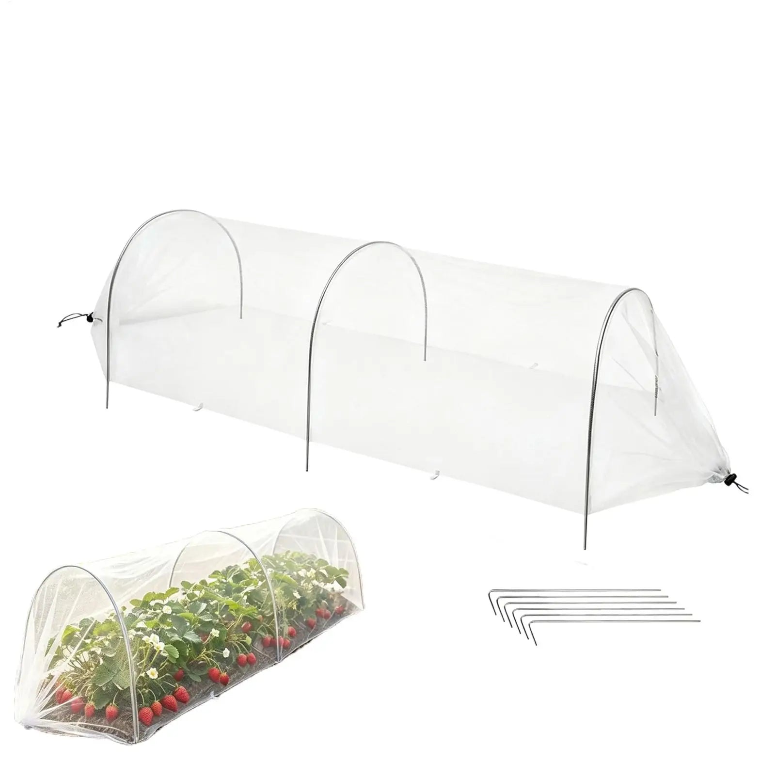 Garden Netting Covers Greenhouse Hoop Grow Tunnel Kits Vegetable Seedling Support Hoop Frame DIY Reusable Shed Brackets