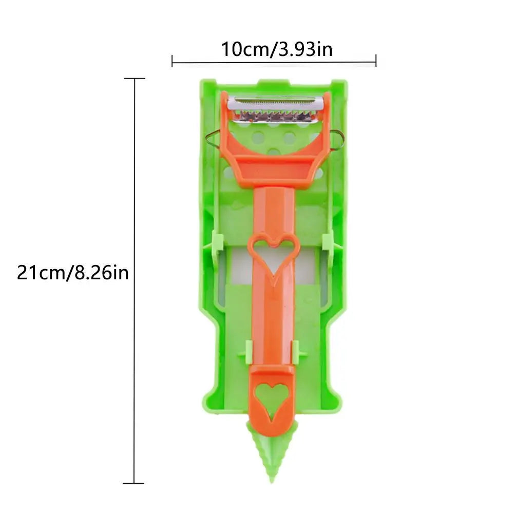 Multi Functional Fruit Vegetable Peeler 2-in-1 Fruit Slicer & Onion Chopper Tool Strips Steel Easy To Clean Kitchen Peeling Tool Oasis Select