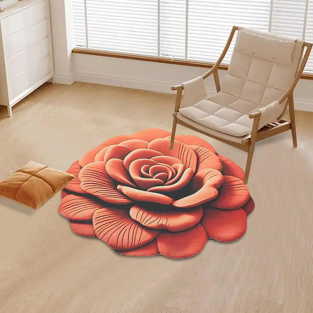 Peony Flower Shaped Non-Slip Floor Mat | Soft Absorbent Rug
