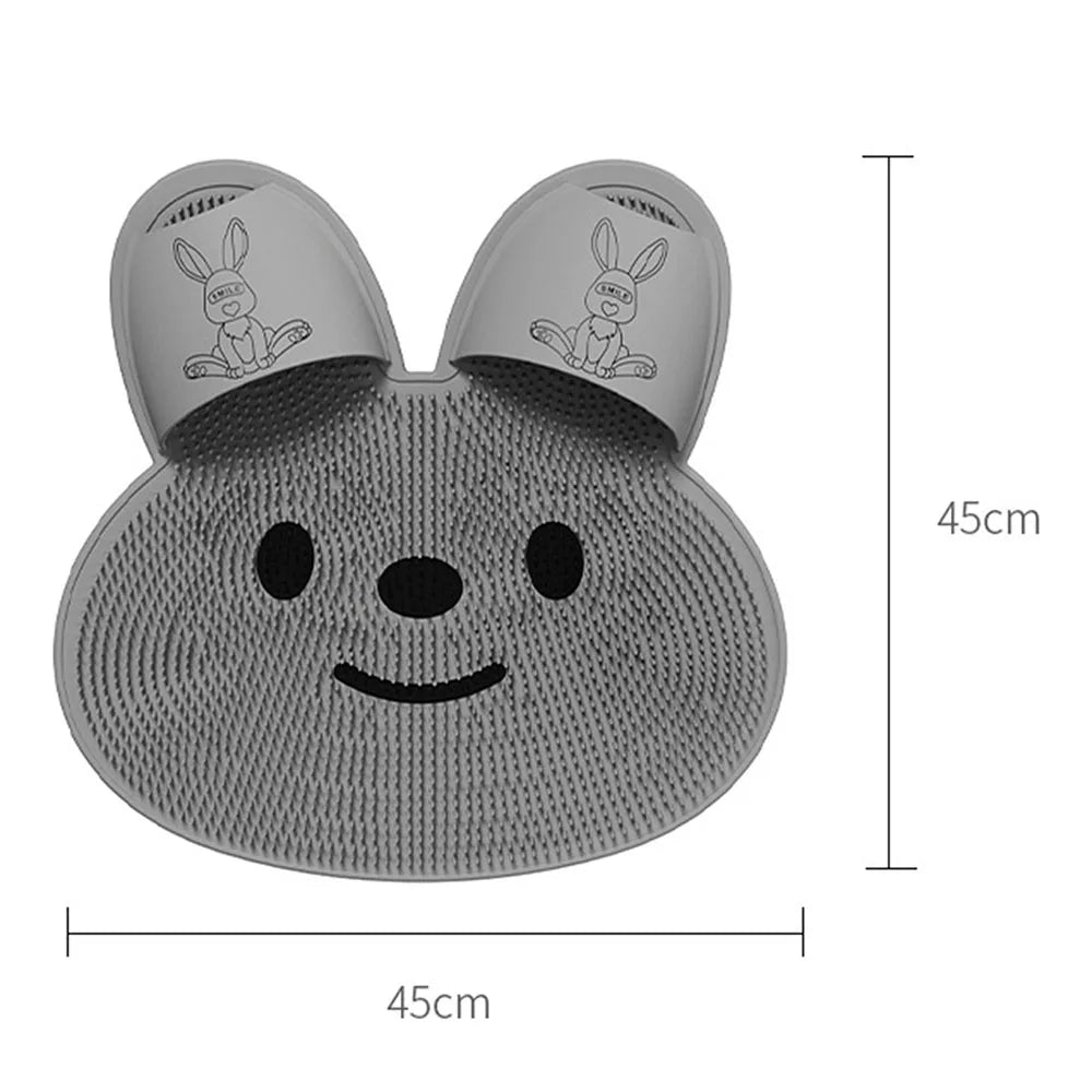 Rabbit Shape Silicone Bath Mat | Non-Slip Suction Cup Shower Pad