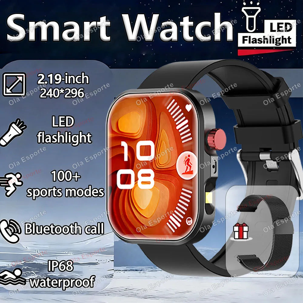 Ola Esporte LED Flashlight Smartwatch 2.01" Bluetooth Fitness