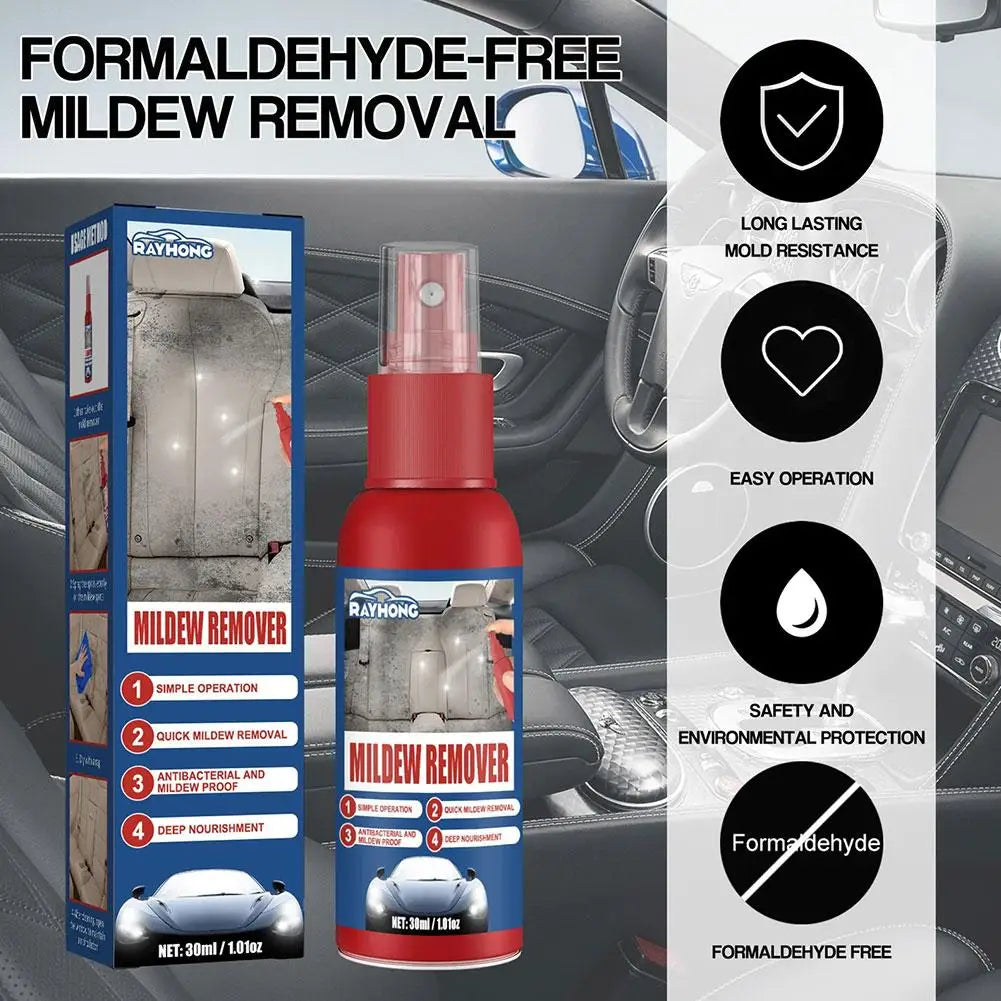 30ml Car Mildew Remover Multi-Functional Car Interior Cleaner Spray Stains Remover for Leather Fabric Car Seat Care Oasis Select