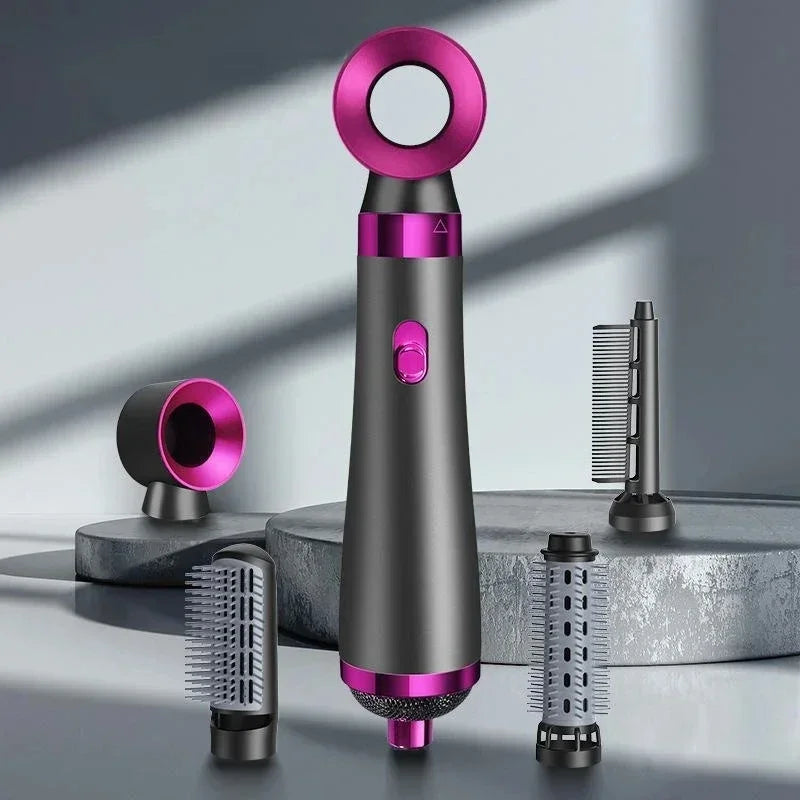 5 In 1 Hair Dryer Hot Air Comb Electric Curling Straight Hair Comb Negative Ion Hair Dryer One Step Brush 220V EU 110V US Oasis Select