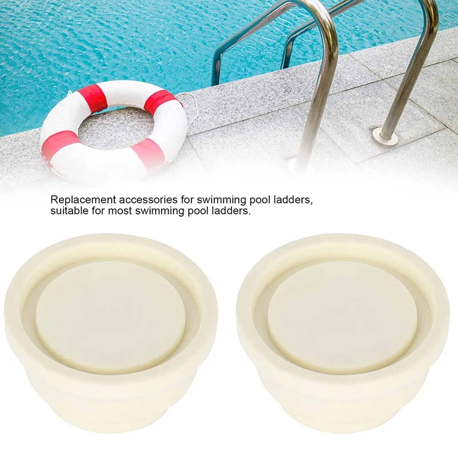 Ladder Bumper, Set of 2pcs White Ladder Rubber Plug for Swimming Pool Ladders Swimming Pool Accessory Oasis Select