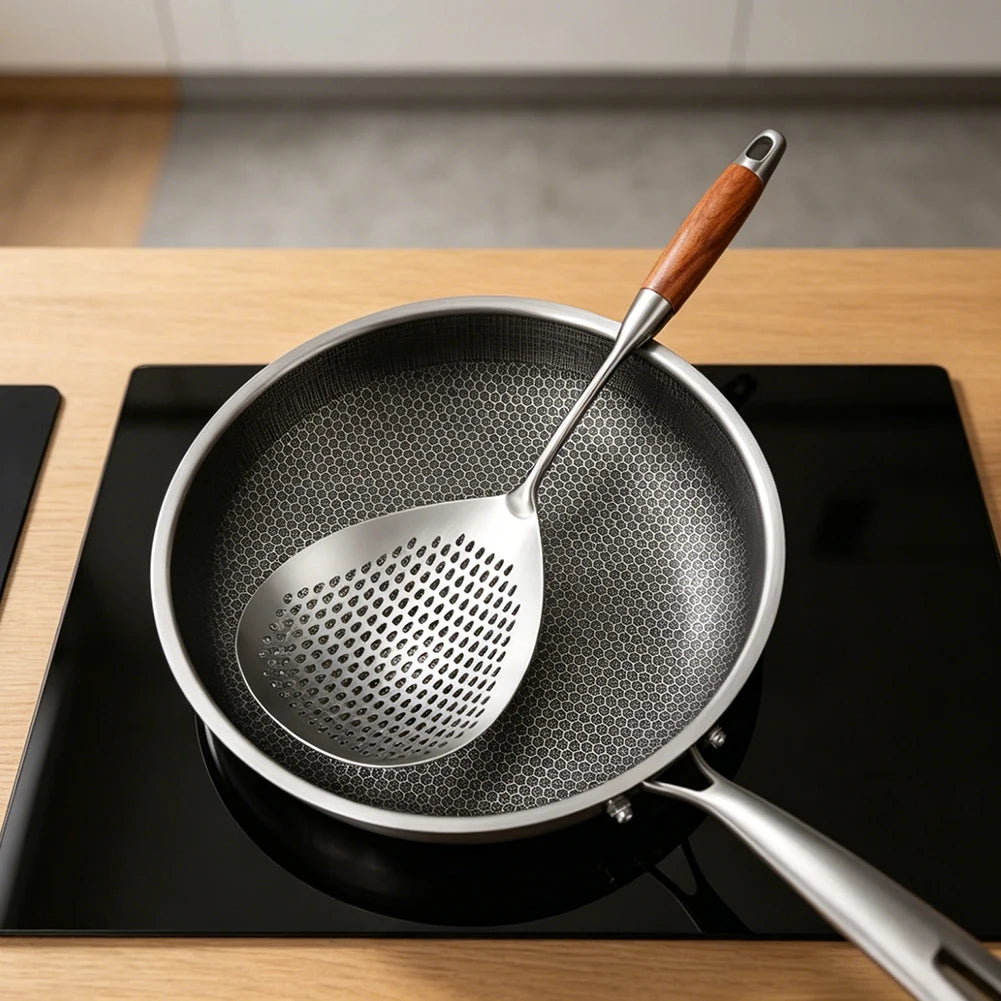 Large Stainless Steel Skimmer Strainer Spoon – 304 Grade