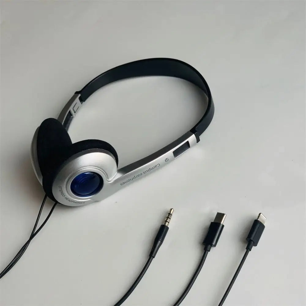 Y2k Personality Retro Headphones Millennium Wind Headset Blue Black Fashion Style Headset Over Ear Earbud 3.5mm Type C Headset Oasis Select