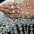 Long Octagon Beads with Silver Rings Hooks Crystal Chandelier Chain Garland for Transparent Crystal Beaded Curtain Oasis Select silver rings