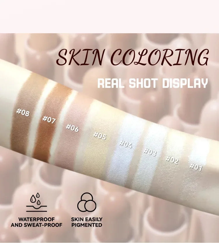 8-Color Pearl Highlighter & Contour Stick – High Gloss Face Pen