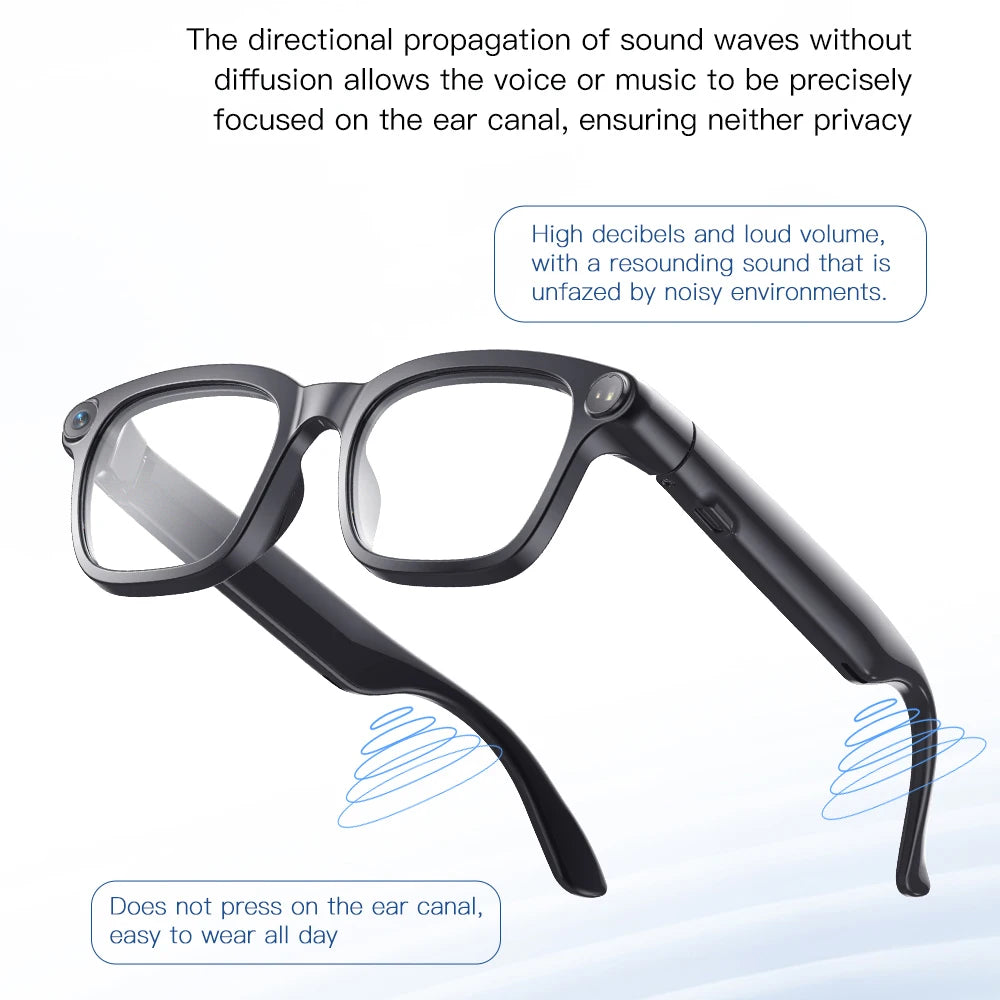 Smart AI Glasses 800W Shooting Camera HD Photo Video BT Call Eyewear Voice Assistant Real-Time Translation Sunglasses Waterproof Oasis Select