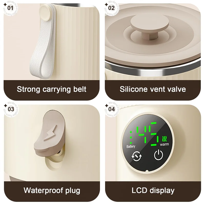 Electric Automatic Milk Frother & Heater with Insulated Cup