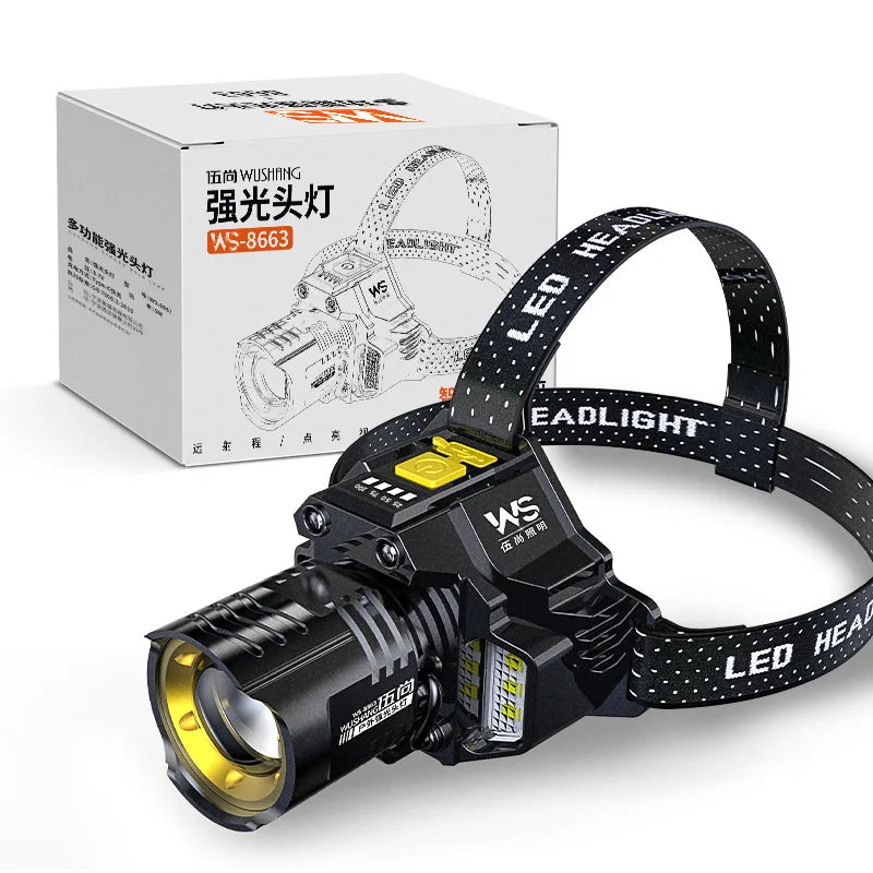 LED Motion Sensor Headlamp 1200LM COB Rechargeable IPX4