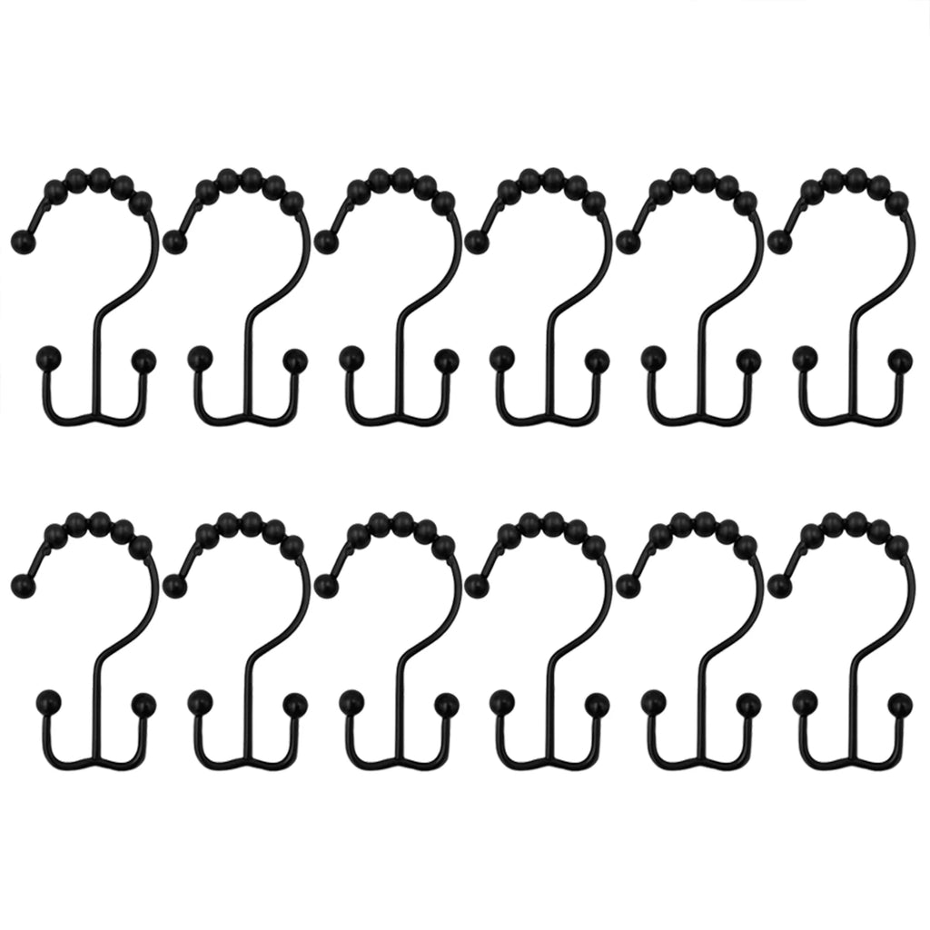 12-Pack Double-Sided Shower Curtain Hooks | Rustproof Stainless Steel