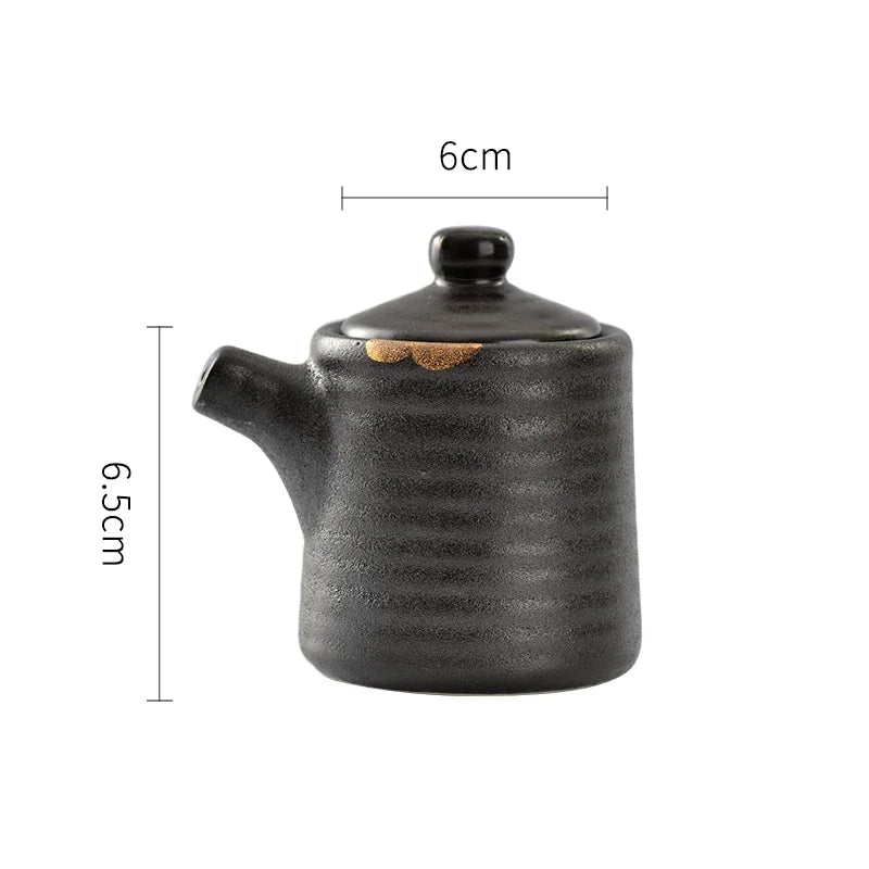 Ceramic Spice Jar Salt and Pepper Shakers Wooden Tray Seasoning Box Home Kitchen Tools Spice Organizer Jars Kitchen Accessories Oasis Select A oil bottle-1