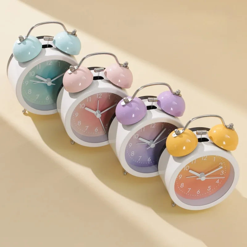 High Appearance Desktop Clock Ins for Elementary School Alarm Clock Girls Ornament Children Wake-up Tool Gradient Oasis Select
