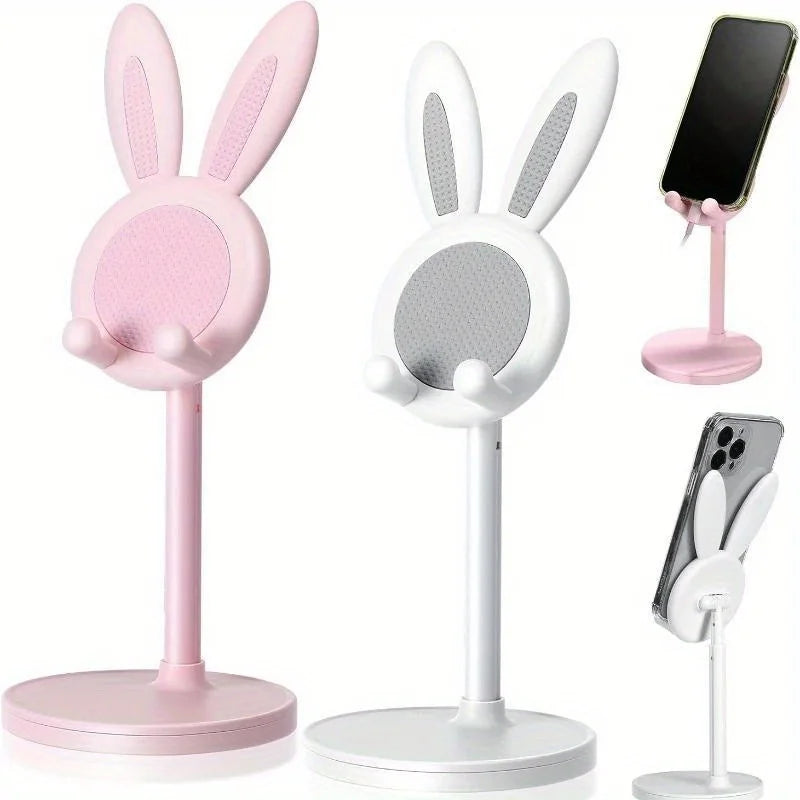 Cute Rabbit Mobile Phone Stand Desktop Can Be Lifted And Adjusted Desktop Lazy Person Selfie Watch Video Music Support Bracket Oasis Select