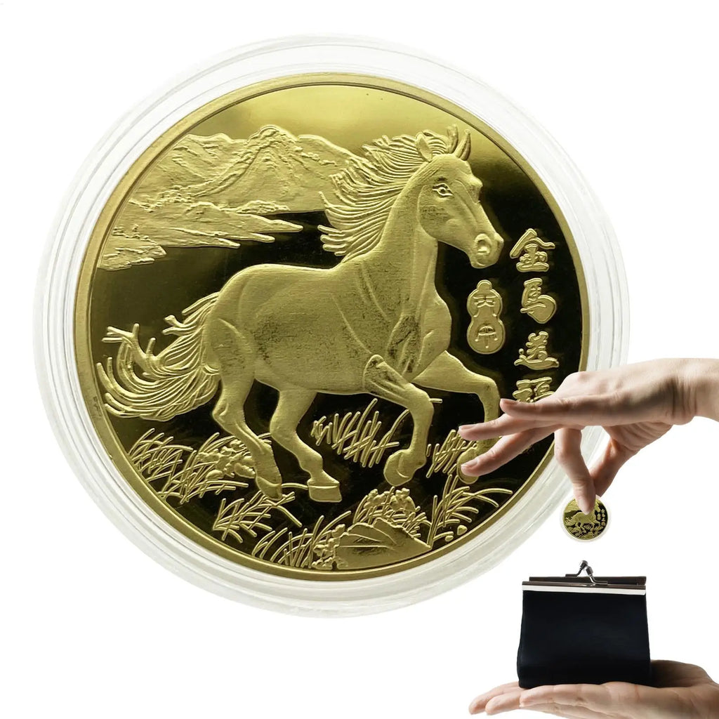 2026 Year of The Horse Commemorative Coin Limited Edition Collectible Coin for Lunar New Year Collector's Gift for Men Women Oasis Select