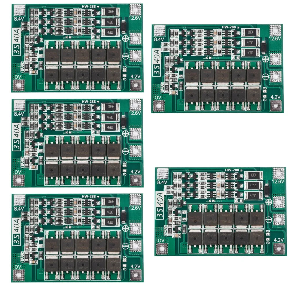 3S 40A BMS Balance Lithium Battery Protection Board 18650 BMS For Drill Motor DC 12.6V-13.6V HW-288 Charger Protection Board Oasis Select 5pcs