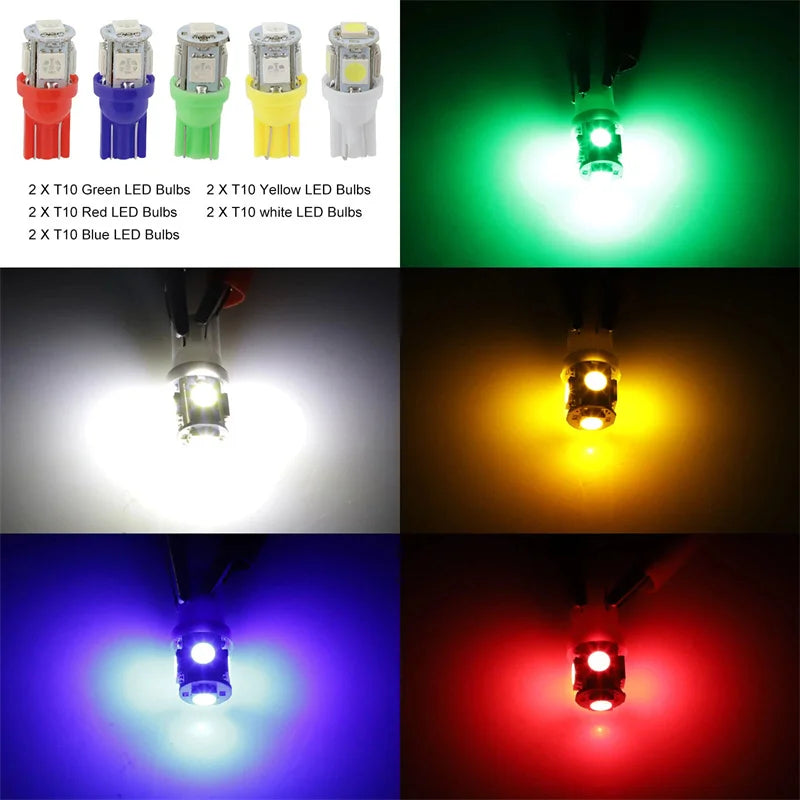 70PCS T5 T10 5050-SMD LED Speedometer Instrument Gauge Cluster Dash Light Bulbs Oasis Select
