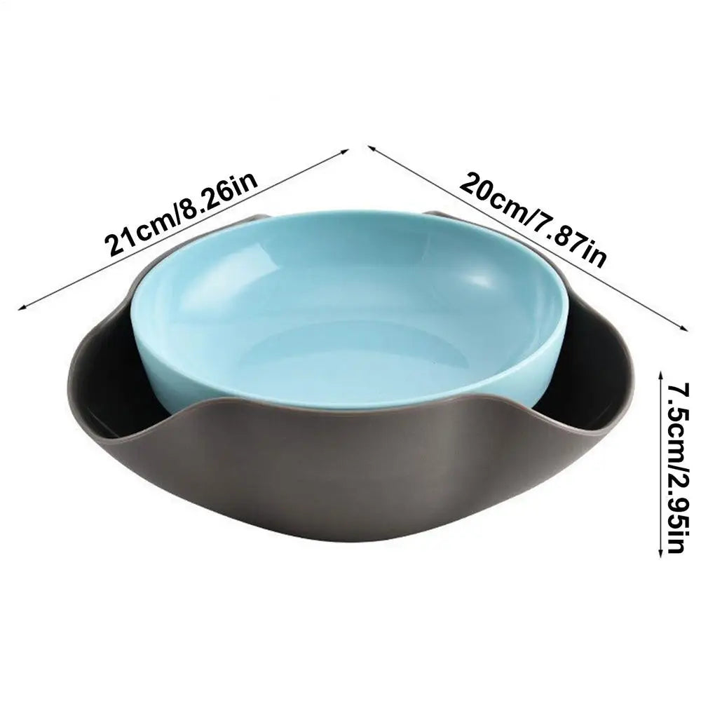 Snack Bowls Double Layer Serving Bowls Pistachios Bowl with Shell Storage Round Snacks Dish for Pistachios Cherries Popcorn Oasis Select Blue