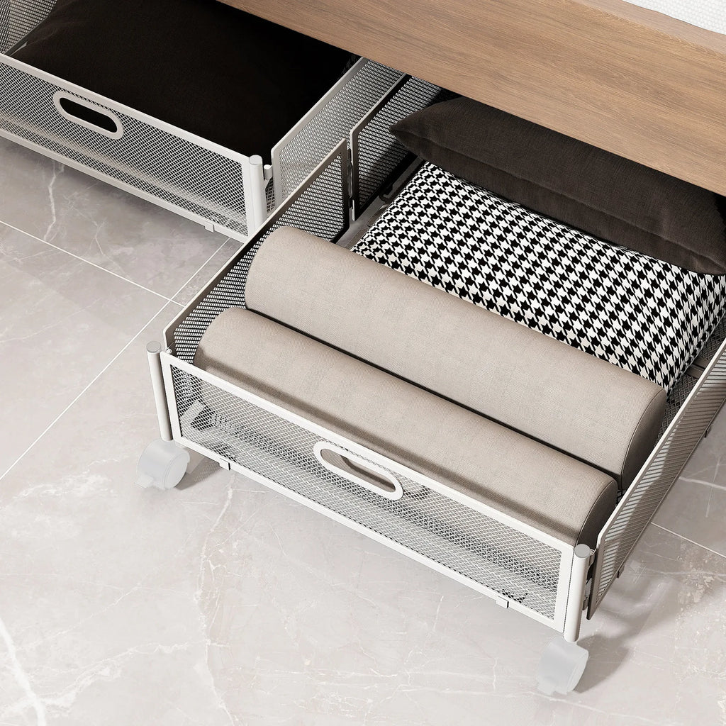 Under the bed rack Bedroom under the bed Storage rack Pull-out pulley Clothing organizer Storage box Oasis Select