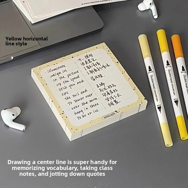 Post-it Notes Ins Style High-looking Cream Splash Ink Post-it Notes Study Plan Memo Can Be Written Sticky Notes Oasis Select