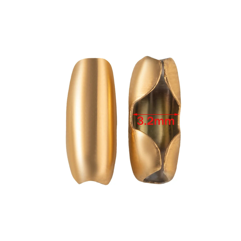 50pcs Silver Tone Stainless Steel Ball Chain Connector Clasps Fits for 1.5/2/2.4/3.2/4mm Beaded Ball Chain Clips Oasis Select Gold 3.2mm