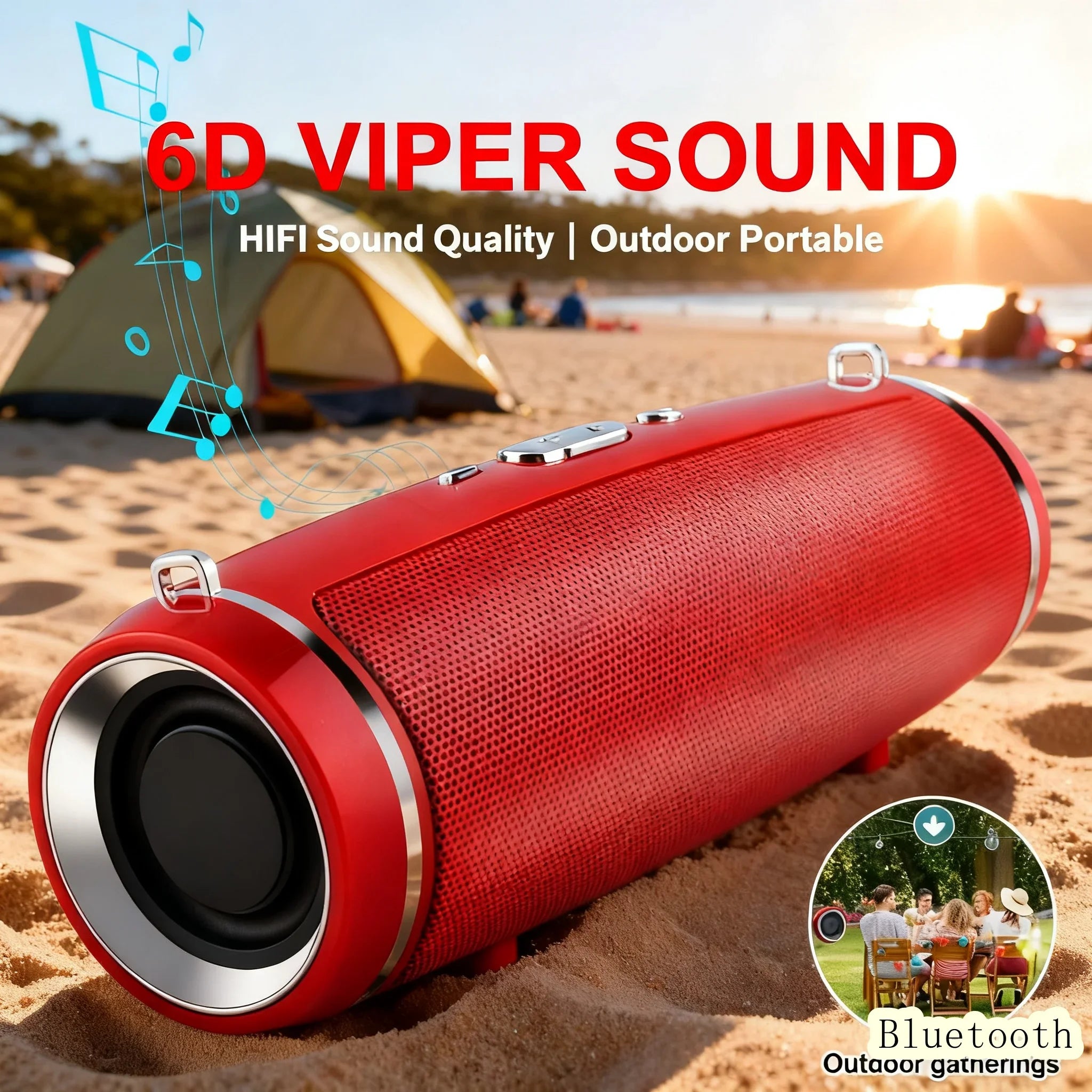 Portable Bluetooth Speakers Mini Wireless High Fidelity Surround Sound Subwoofer Outdoor Waterproof Camping Party Loudspeaker Oasis Select