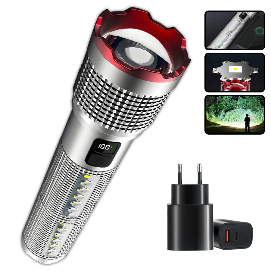 KDULIT Tactical LED Flashlight | Rechargeable, IP65, 5 Modes