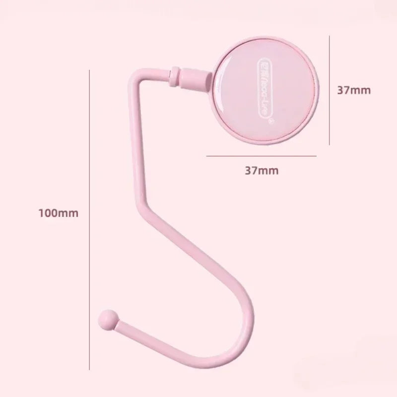 Cute Morandi Bag Hook Heavy Table Purse Bag Hook Travel Handbag Table Side Durable Bag Hanger Office Desk Organizer Oasis Select pink