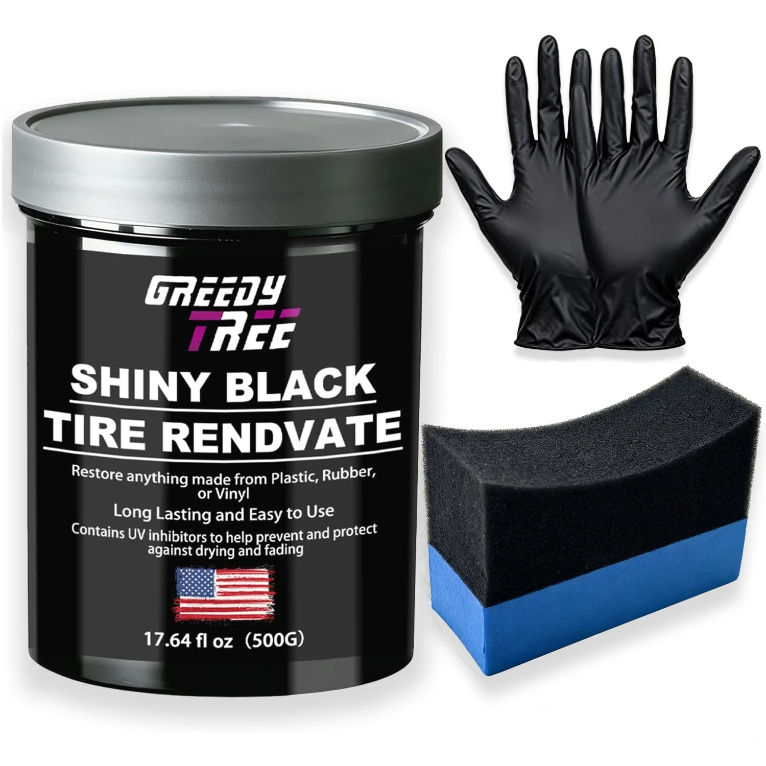 Shiny Black Tire Dressing – Deep Gloss No-Sling Formula 17.64oz
