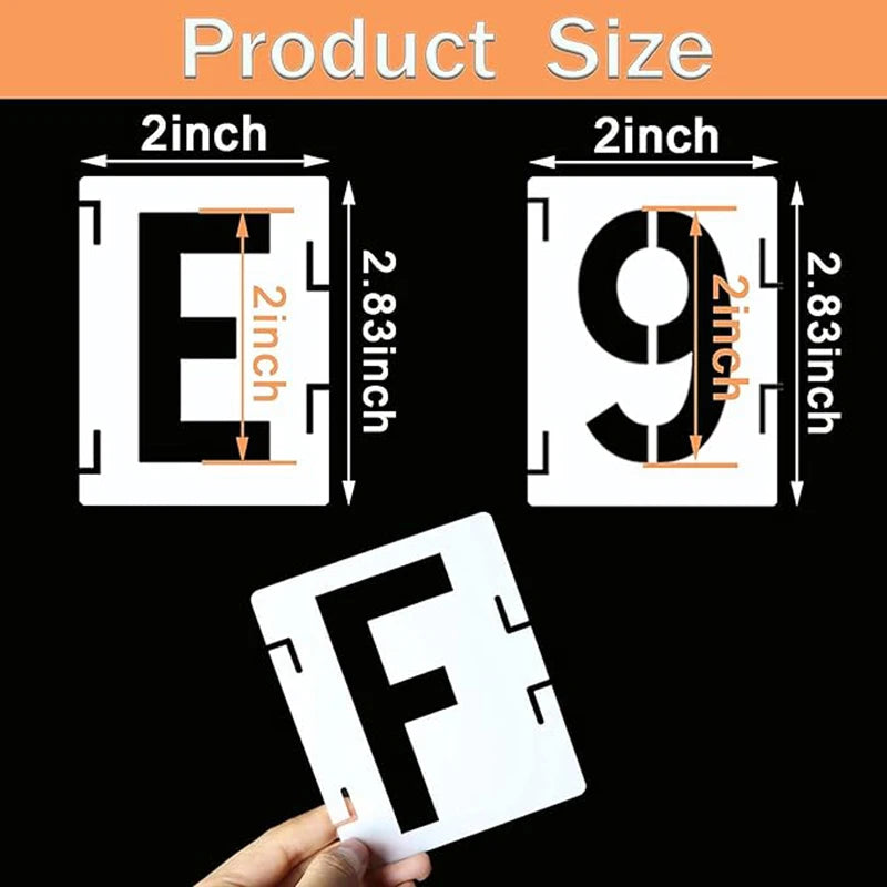 42pcs Interlocking Letter Stencils Set, Reusable Templates for Art Supplies, Painting on Wood, Canvas, Rock, Wall, Fabric,DIY Oasis Select 2 inch