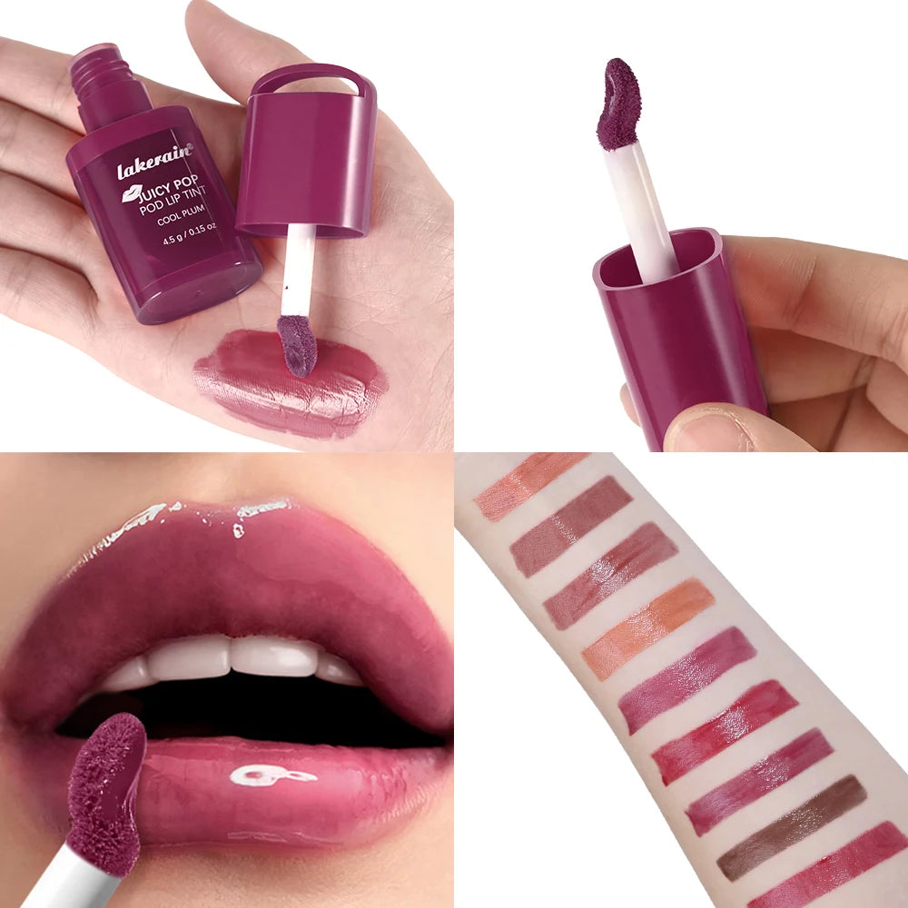 Juicy Box Shape Lip Tint Gloss Moisturizing Lightweight & Non-Sticky Lip Staion Long-Lasting High Shine Finish Lips Makeup Oasis Select