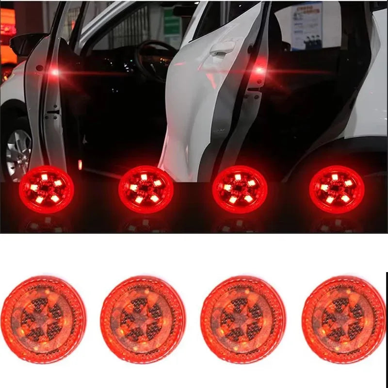 1/2/4pcs Universal LED Car Opening Door Safety Warning Anti-collision Lights Magnetic Sensor Strobe Flashing Alarm Lights Oasis Select