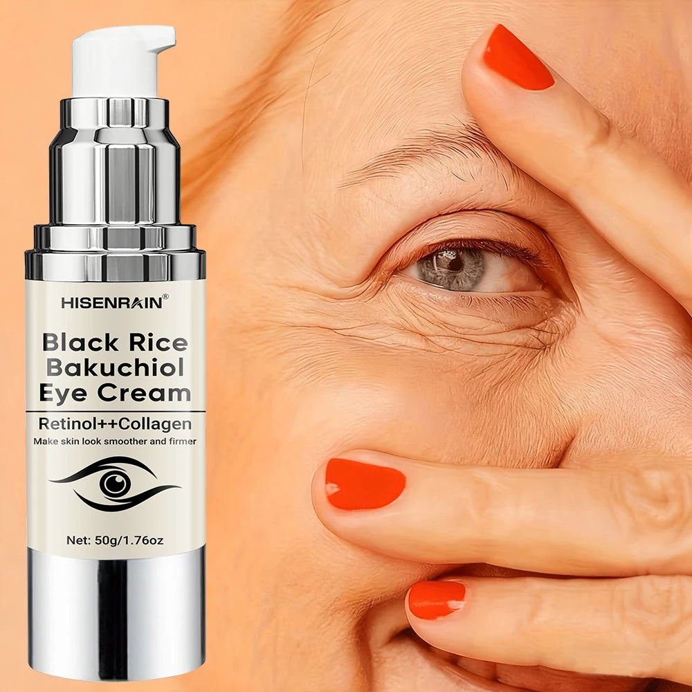 HISENRAIN Black Rice Anti-Aging Eye Cream Moisturizing Hydrating Anti-Aging Reduces Dark Circles Fine Lines Puffy Eyes. Oasis Select