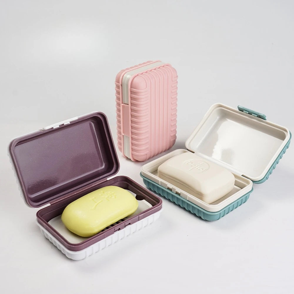 Compact Soap Dish with Lid Keeps Dry for Bathroom Travel Home Essentials Soap Holder Tray Bathroom Accessory Container Oasis Select
