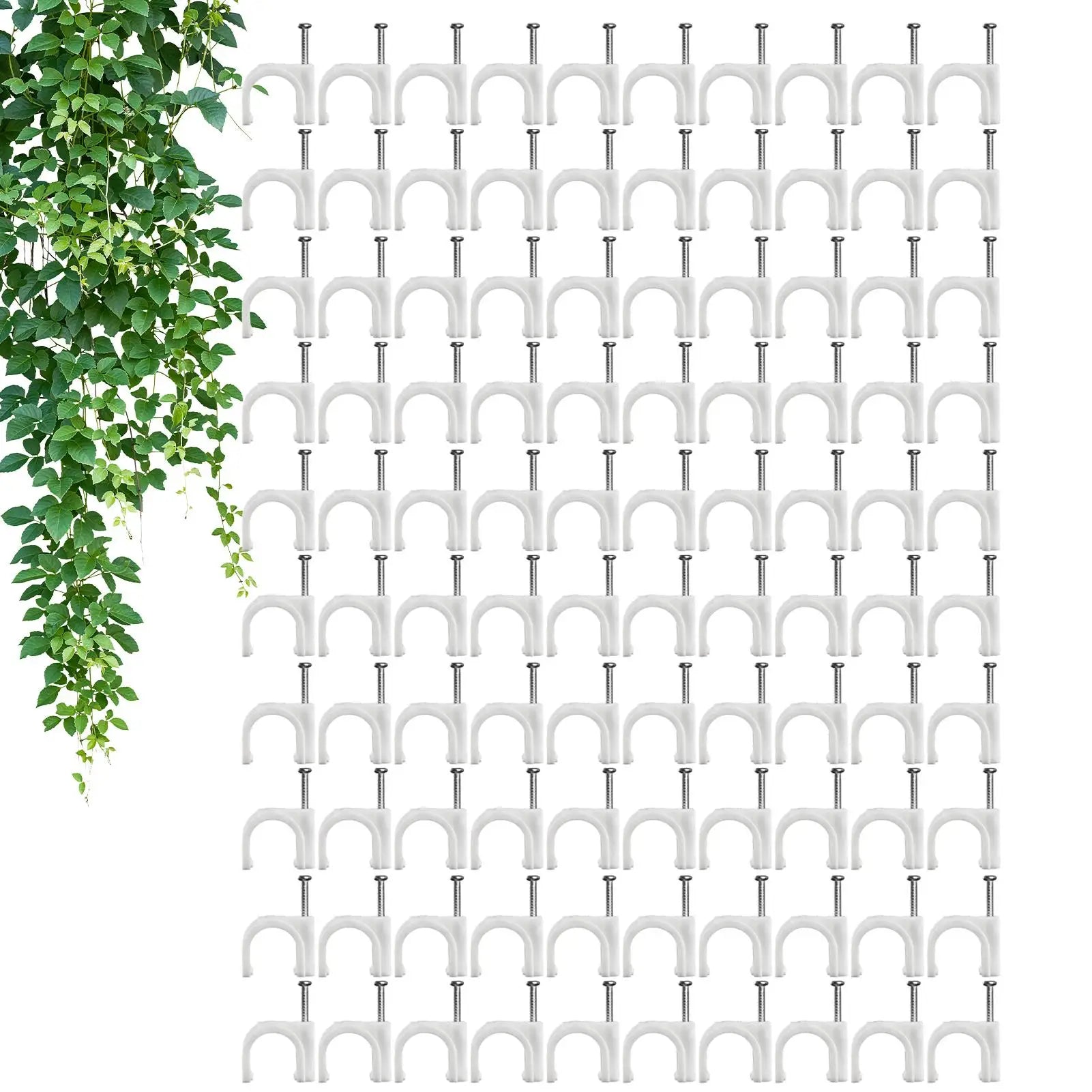 Plant Clips 100pcs Climbing Plants Outdoor Support for Indoor Outdoor Garden Brick Multifunctional Cable Wire Clips Fixing clip Oasis Select