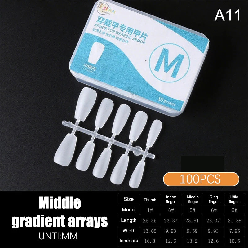 100pcs Press On Nail Tips Full Cover Ultra-Thin False Nails Patches Gel Nails Extension System Clear Fake Nails Art Accessories Oasis Select A12