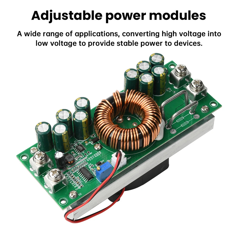 1500W/1200W DC-DC Buck Converter 15-90V to 2.5-72V 30A 50A Constant Voltage Adjustable Step-Down Module High Efficiency Oasis Select