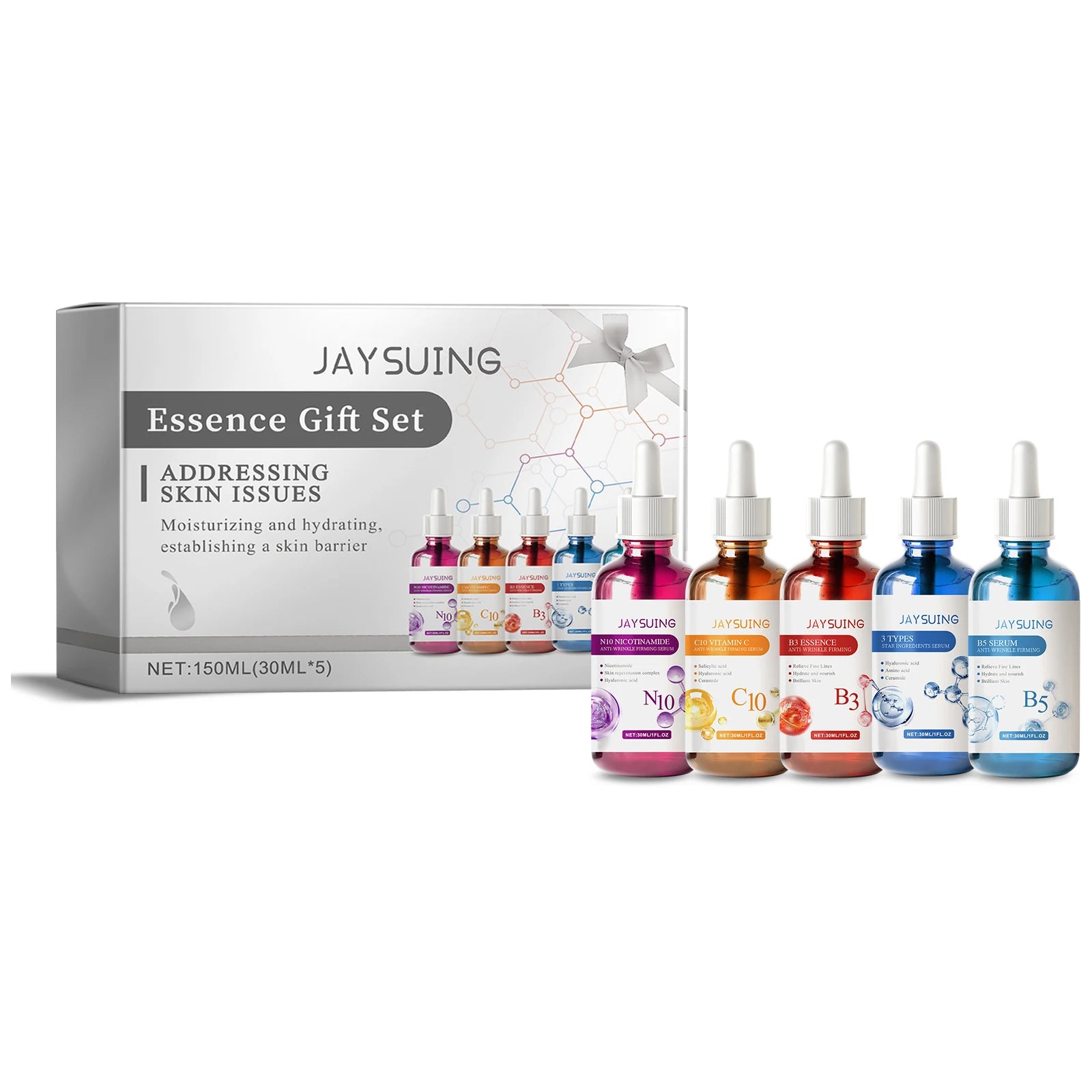 Jaysuing 5-Piece Facial Serum Gift Set – Anti-Aging & Brightening Facial Serum Gift Set Oasis Select