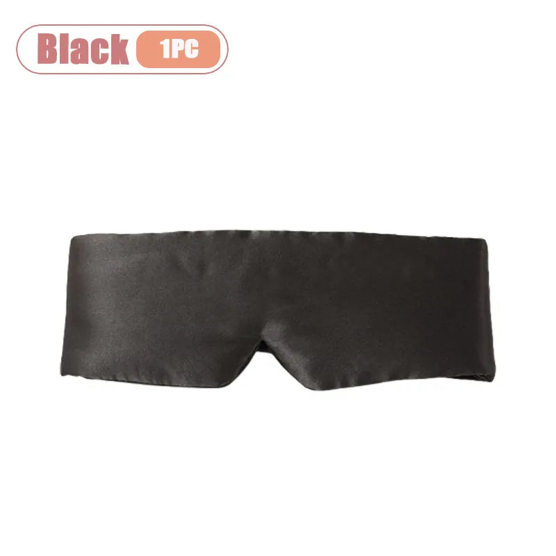 1-10PCS Silk Feel Sleep Mask Embroidered Floral Light Blocking Eye Cover for Women Men Travel Midday Nap Home Weighted Oasis Select Black-1PC