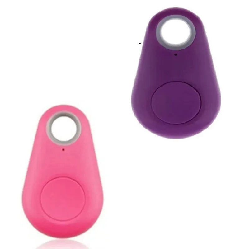 1/2pcs Mini Fashion Smart Dog Pets Bluetooth 4.0 GPS Tracker Anti-lost Alarm Tag Wireless Child Bag Wallet Key Finder Locator Oasis Select Purple-Pink