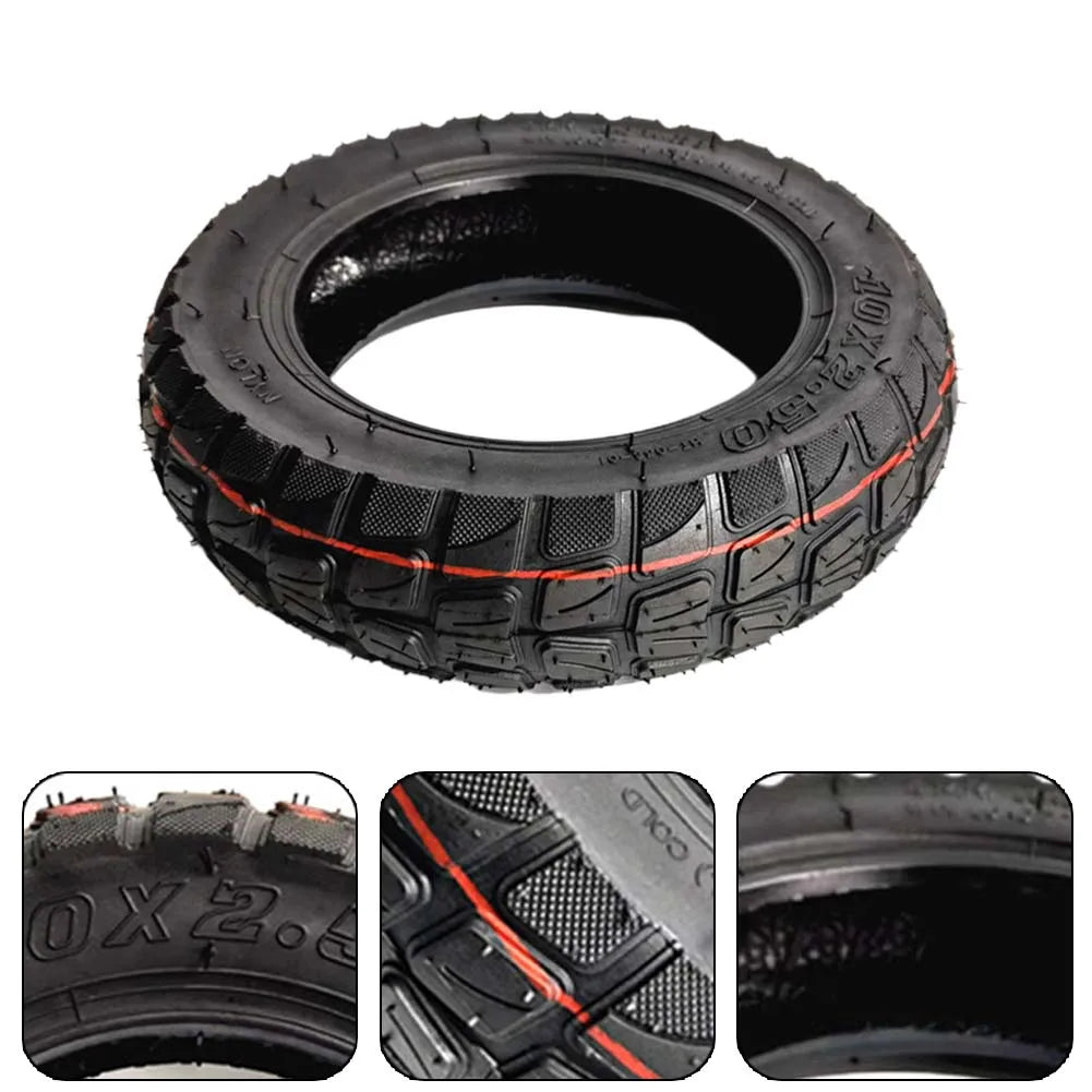 10 Inch Electric Scooter 10x2.50 Tubeless Tire Skateboard Off-Road Tyre Vacuum Tire Rubber Excellent Replacement Applications Oasis Select
