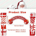3Pcs Christmas Door Decoration Merry Christmas Porch Sign Front Door Banner Xmas Hanging Decoration Holiday Gift Backdrop Oasis Select Red