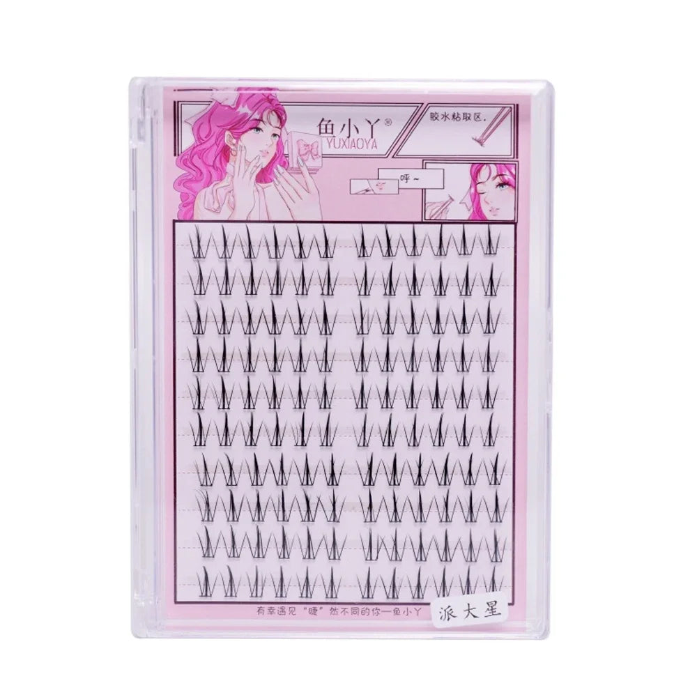 Manga Style Segmented Lash Clusters, Large Capacity Black Stem Individual False Eyelashes, Natural Daily Eye Makeup Oasis Select 10rows